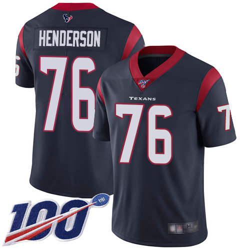 Houston Texans Limited Navy Blue Men Seantrel Henderson Home Jersey NFL Football #76 100th Season Vapor Untouchable